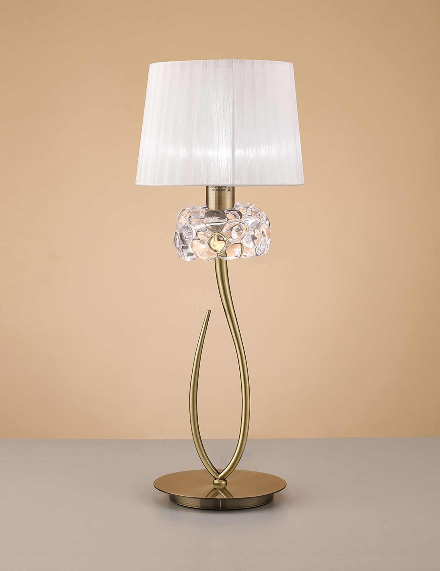 Loewe Antique Brass-White Table Lamps Mantra Shaded Table Lamps